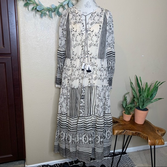 Anthropologie ~ Talulah Tiered Midi Dress Medium - Picture 12 of 14